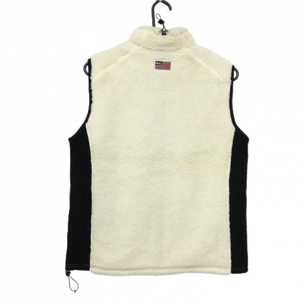 ブリーフィング ボアベスト アイボリー×黒 サイド切替 裏地メッシュ レディース L ゴルフウェア BRIEFING