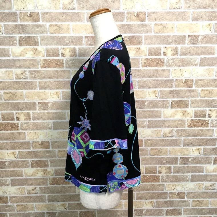 【美品】LEONARD　レオナール トップス　M 送料込み！ 極美品 LEONARD トップス 44 ブラック 462 - メルカリ