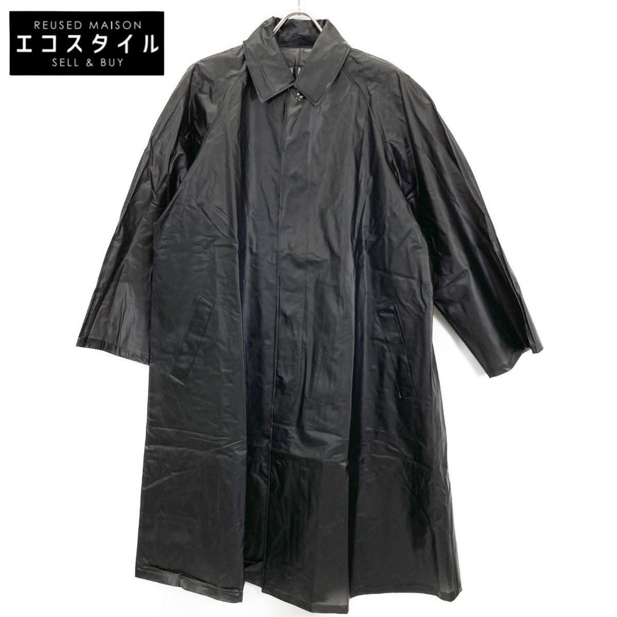 Yohji Yamamoto ヨウジヤマモト IMPERMEABLE ブラック 塩化ビニル ステンカラーコート 38