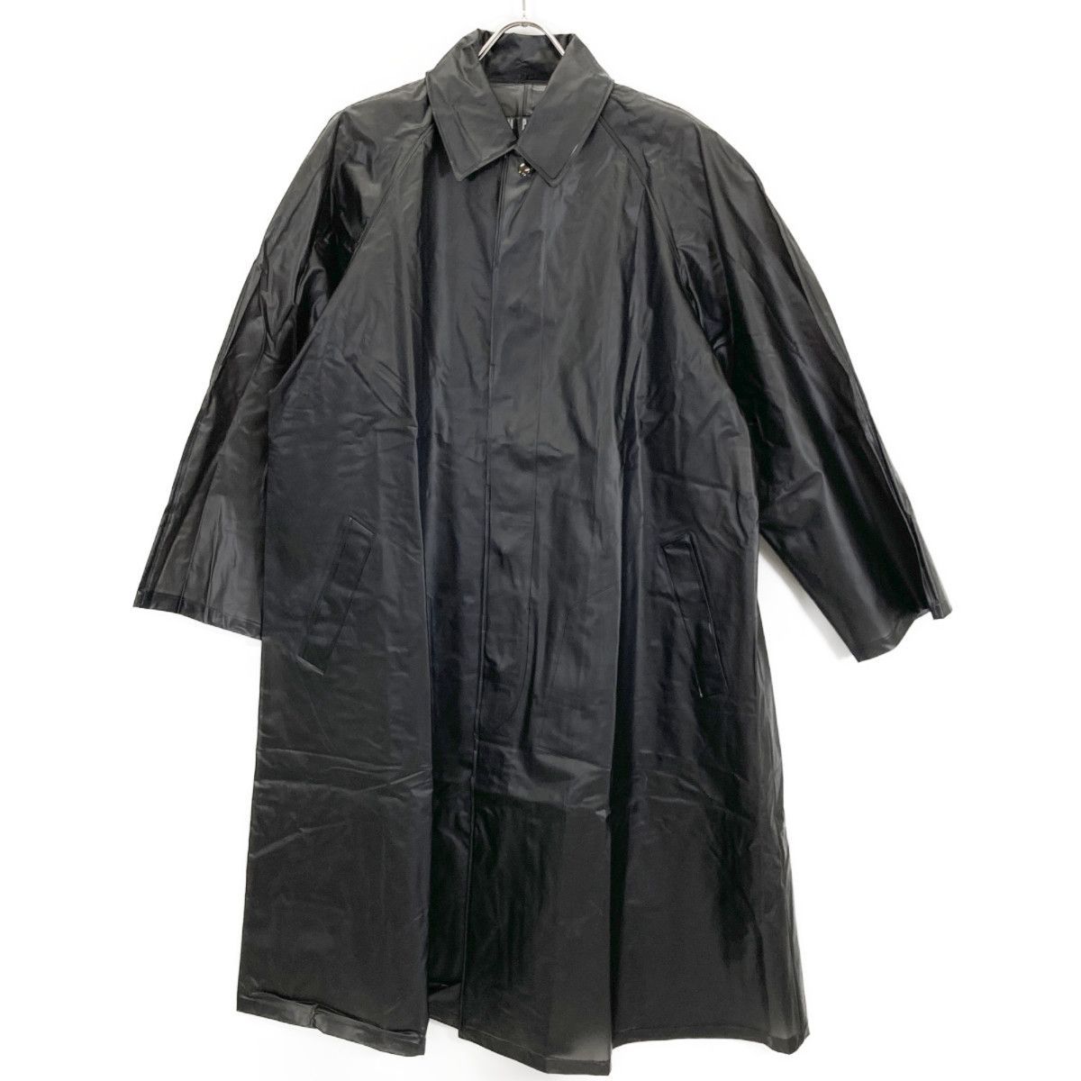 Yohji Yamamoto ヨウジヤマモト IMPERMEABLE ブラック 塩化ビニル ステンカラーコート 38