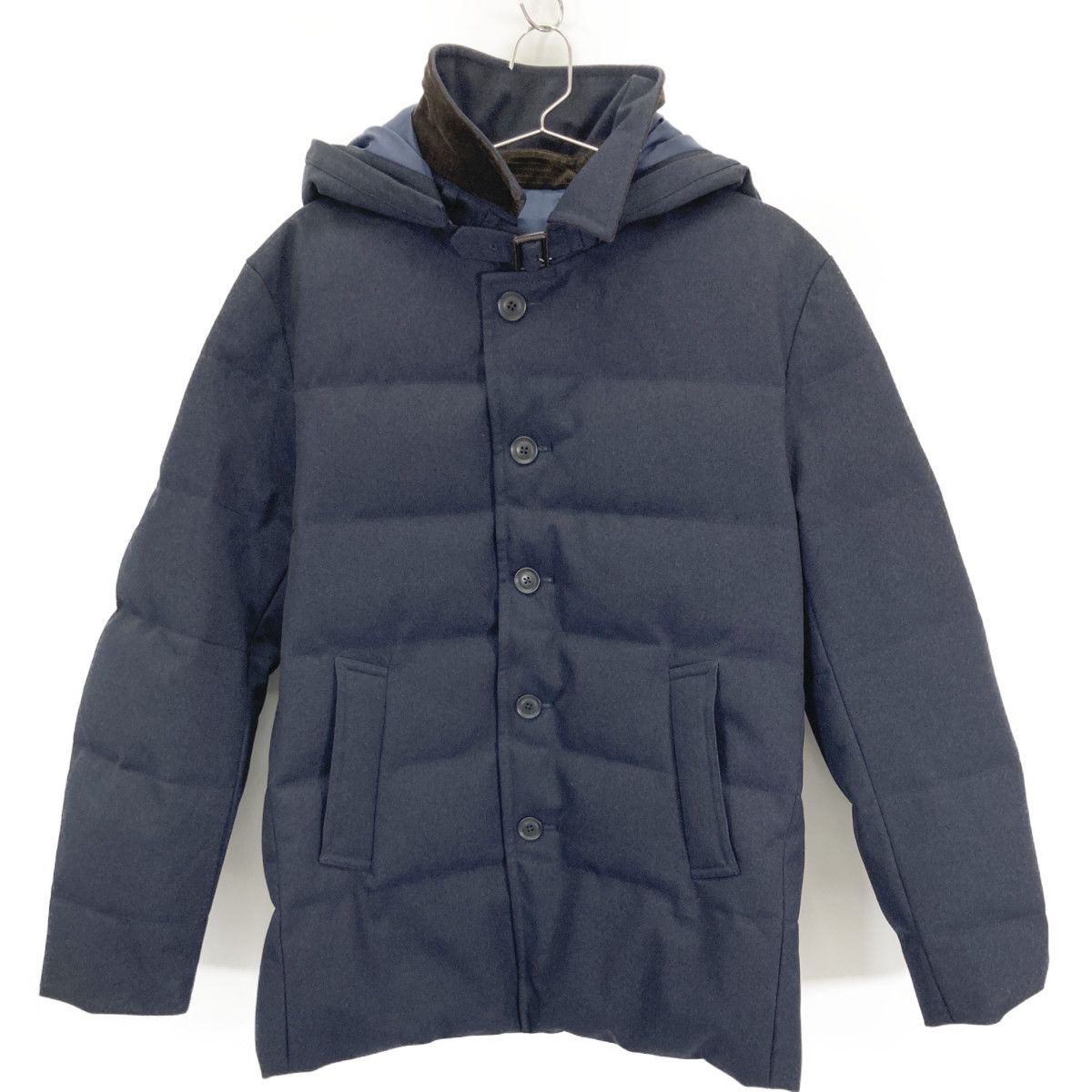 SHIPS シップス ネイビー フード付き ダウンジャケット M