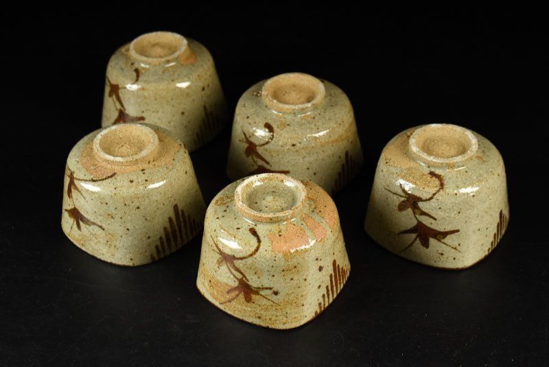 蔵A3307a】絵唐津 十三代 中里太郎右衛門窯 向付 小鉢 五客 共箱