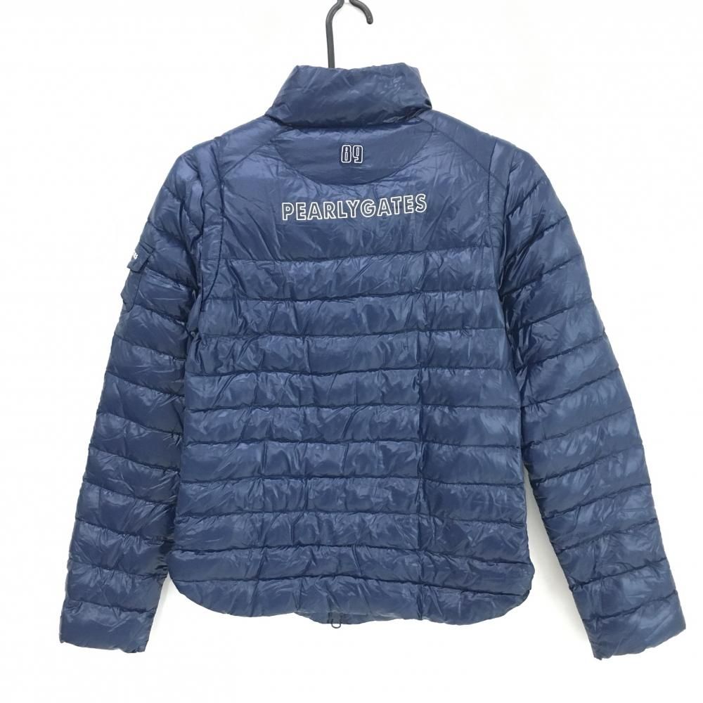 パーリーゲイツ 2 WAYダウンジャケット ネイビー 袖着脱可 収納袋付 レディース 1 M ゴルフウェア PEARLY GATES