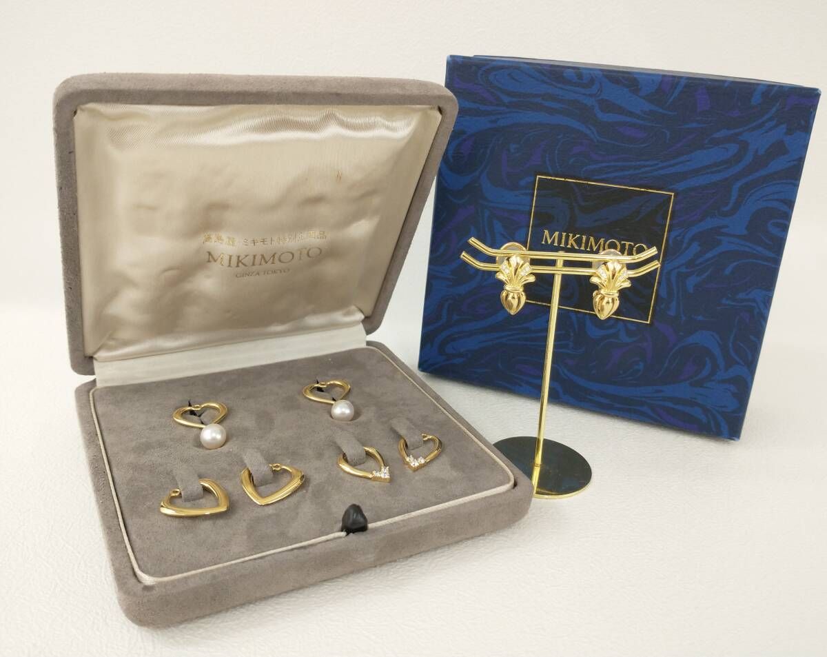 MIKIMOTO ミキモト K18 イエローゴールド イヤリング ブランド 付替えパーツ 18.6g パール 真珠 ゴールド 取り替え4way