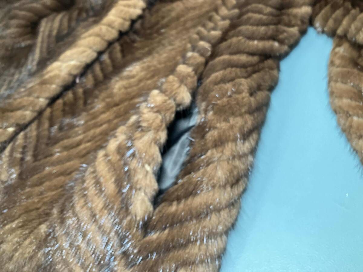 ノーブランド ファーコート 11 毛皮 ミンクファー シェブロンカット