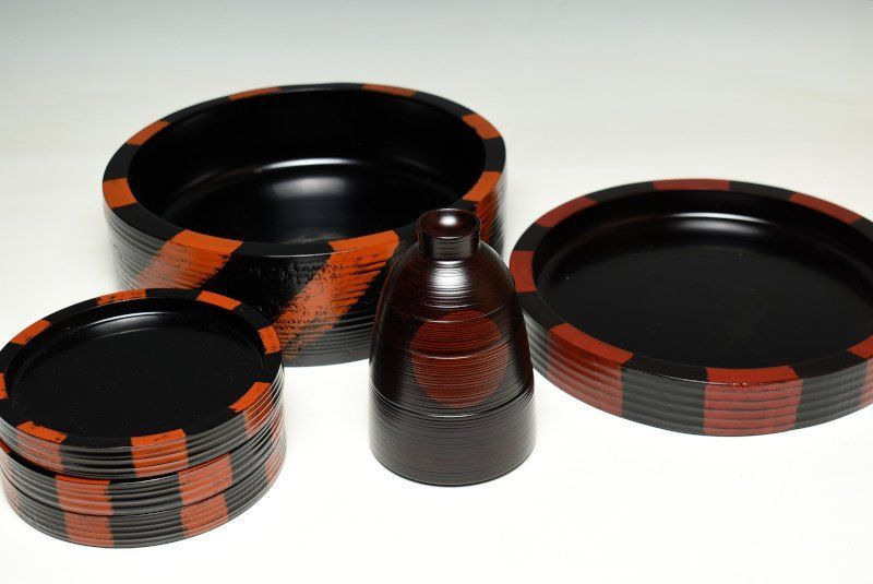 蔵A 2701 e 大蔵信一 作 市松模様 菓子鉢盛鉢木皿弁当箱