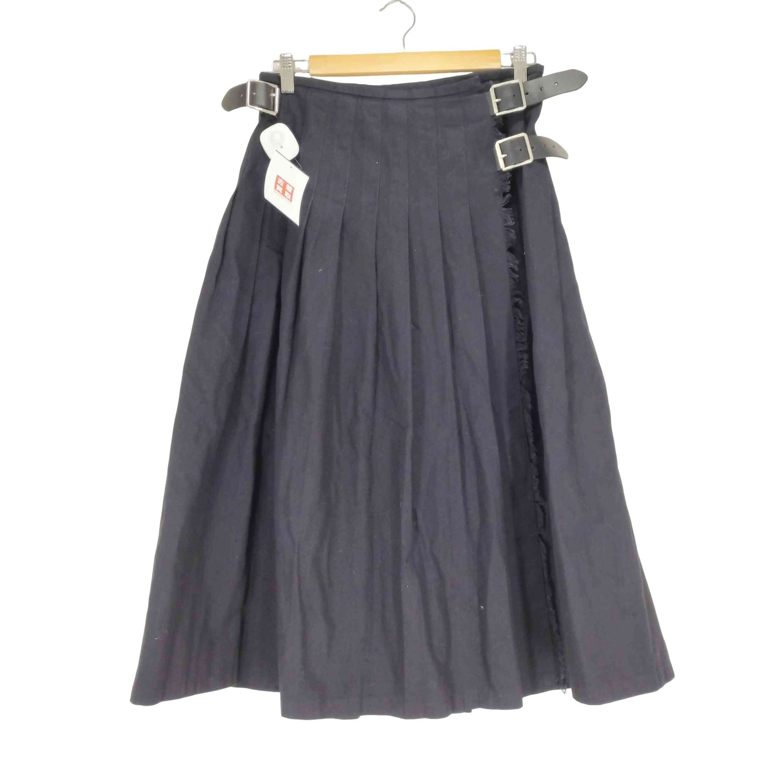 オニールオブダブリン ONEIL OF DUBLIN カウレザーベルトプリーツ巻きスカート レディース S