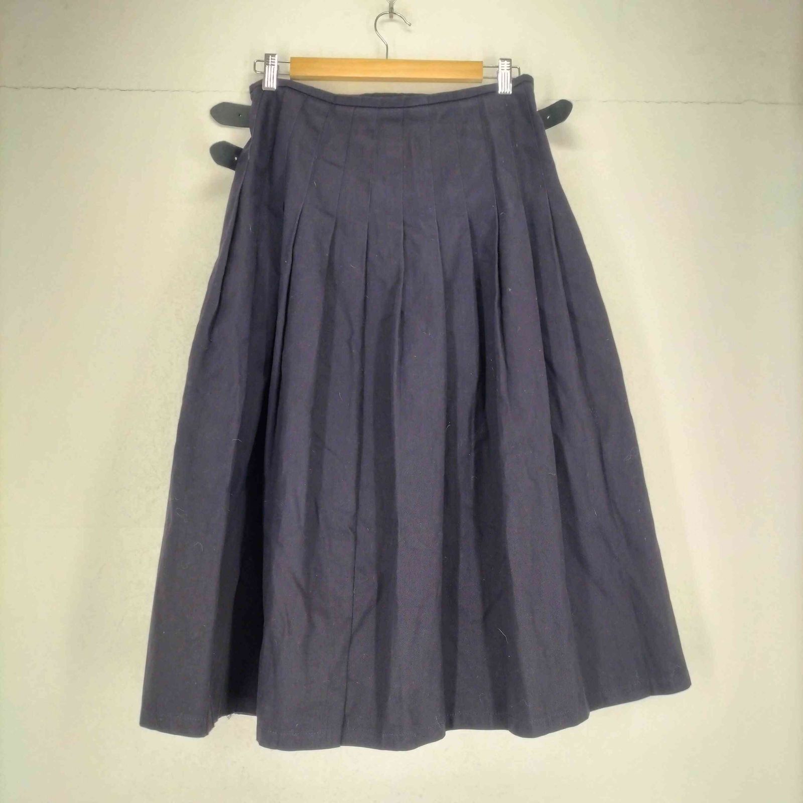 オニールオブダブリン ONEIL OF DUBLIN カウレザーベルトプリーツ巻きスカート レディース S