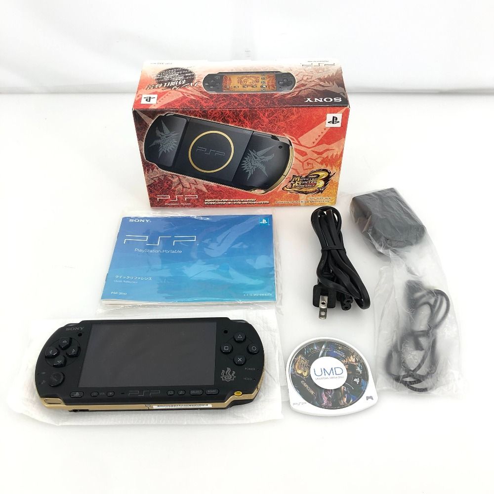 大好き 05w15820T PSP PSP 本体 箱あり PSP-3000 モンスターハンターポータブル 3rd ハンターズモデル ソフト付き 動作 済み 品 繊細さのある