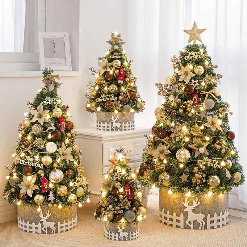 クリスマスツリー ミニ 卓上 PVC ホームデコレーション 金色 赤 白 ピンク 青 シャンパン 45cm 60cm 90cm 120cm