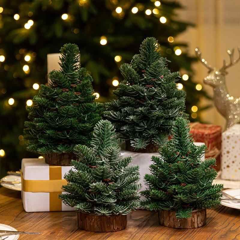 クリスマスツリー 北欧風 ミニサイズ 卓上装飾 天然松ぼっくり付き PE 