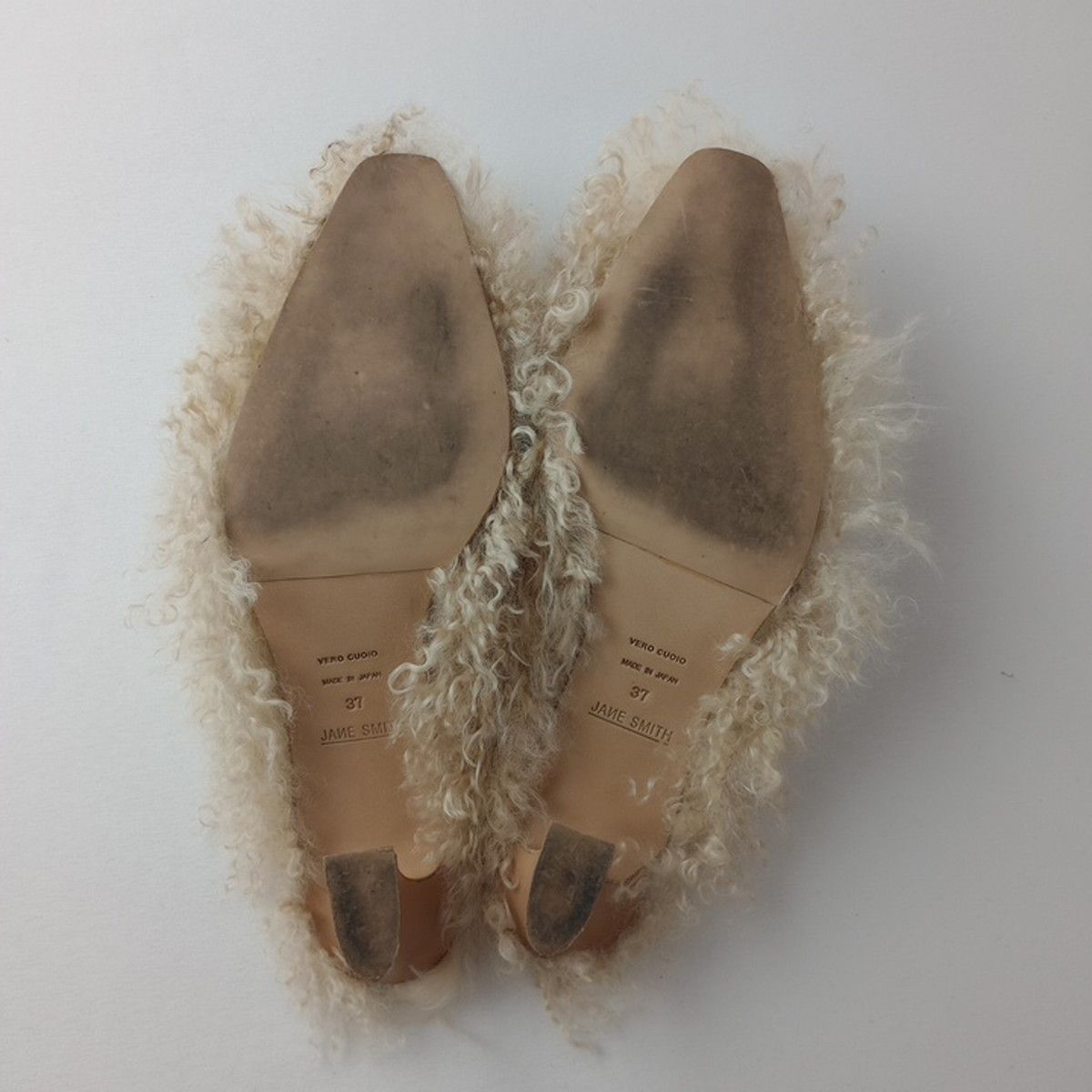  JANE SMITH ジェーンスミス JOURNAL L ESSAGE 別注 カーリーファーミュール 37 アイボリー ライトベージュ系 88 Y 8559 25 F ミュール サンダル ミュール