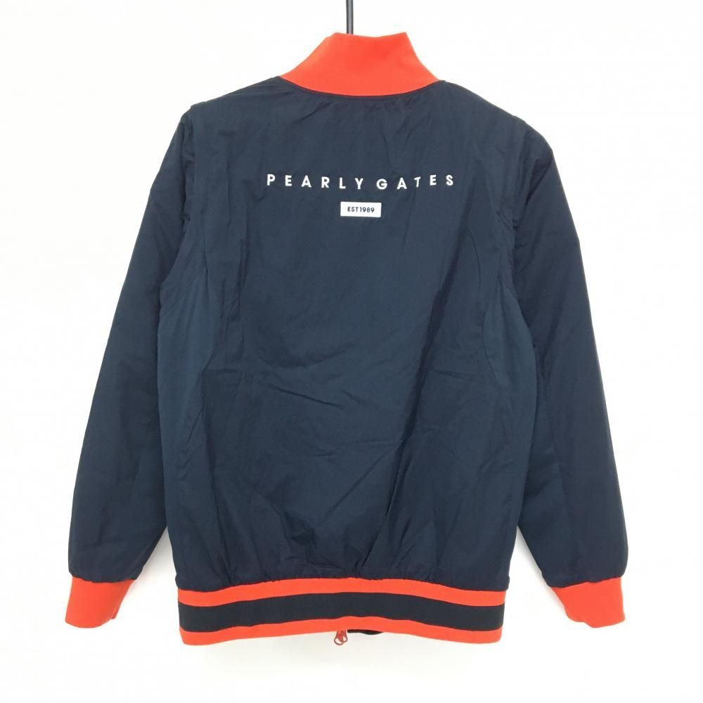 パーリーゲイツ 4 WAY中綿リバーシブルジャケット ネイビー 裏オレンジ 袖着脱可 PERTEX レディース 0 S ゴルフウェア PEARLY GATES