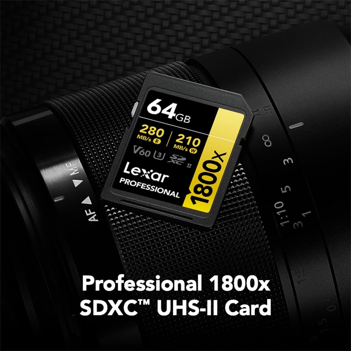 Lexar Professional 1800x SDXC UHS-II ゴールドシリーズ メモリーカード 4Kビデオ転送と耐候構造 64GB