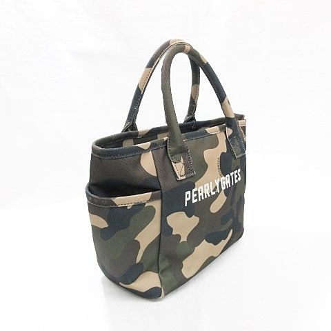  パーリーゲイツ PEARLY GATES ゴルフ カートバッグ ラウンドバッグ ミニトートバッグ ロゴ カモフラ柄 迷彩 グリーン カーキ ベージュ アプローチ練習用品 ゴルフバッグ キャディバッグ ゴルフ