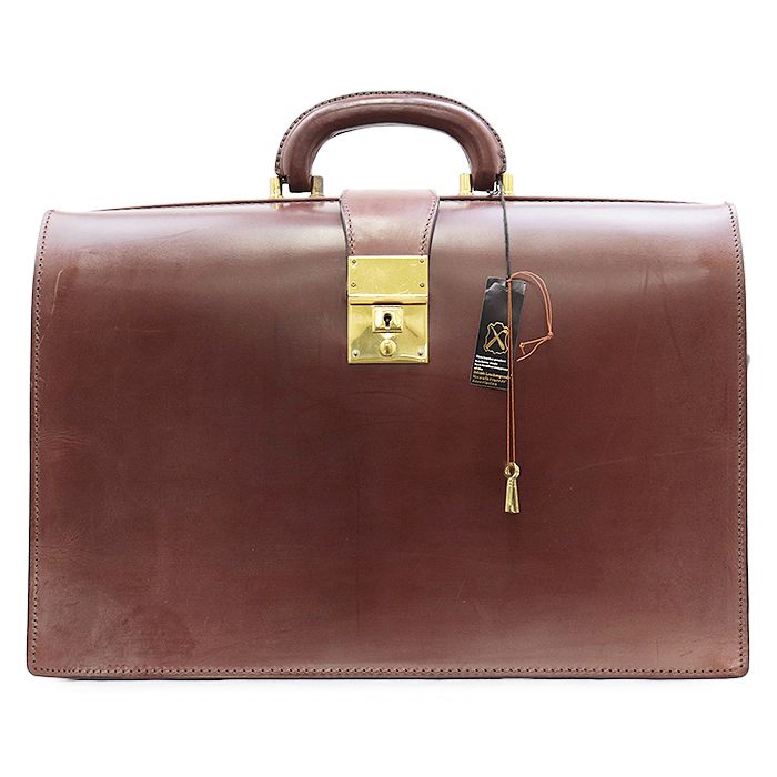 POLO RALPH LAUREN Polo Ralph Lauren Briefcase Bridle Leather Gold Hardware Handbag Doctor Bag Accessory Key Included Mens Brown Brown Made in England