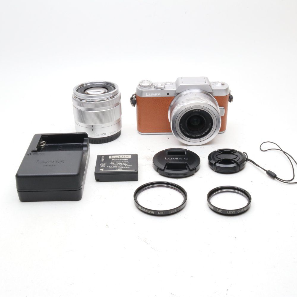 パナソニック ミラーレス一眼カメラ DMC-GF7ダブルズームレンズキット 標準ズームレンズ 望遠ズームレンズ付属 ブラウン DMC-GF7W-T