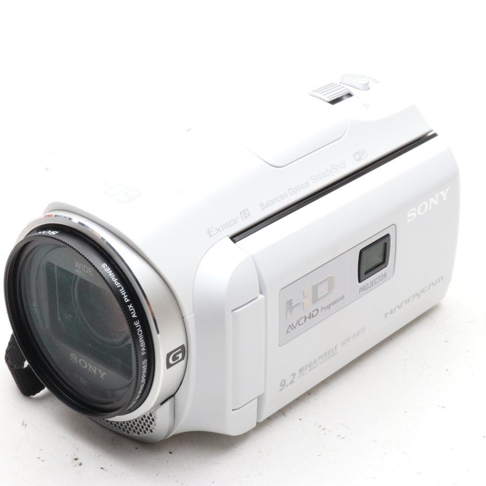 SONY HDビデオカメラ Handycam HDR-PJ670 ホワイト 光学30倍 HDR-PJ670-W