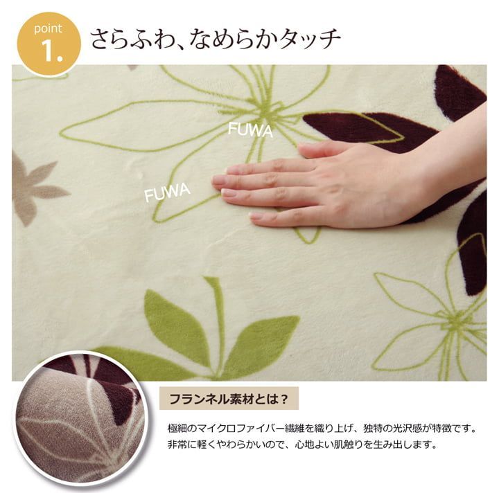 WSプランタ カーペット 絨毯 ラグ 洗えるカーペット 洗える コンパクト 収納 オールシーズン 抗菌 防臭 リーフ柄 滑り止め 床暖房 ホットカーペット対応 ブラウン