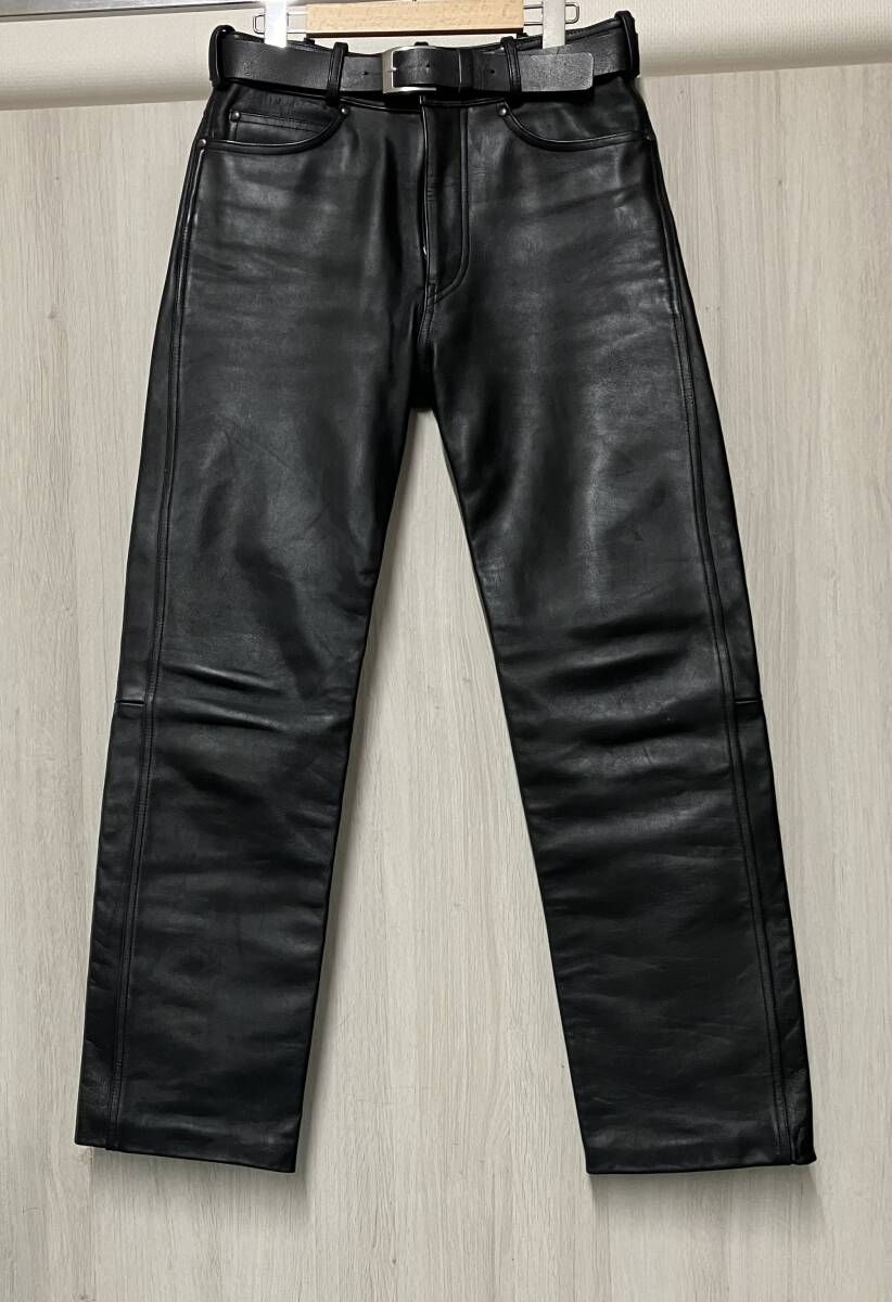 ベルト付 HARLEY DAVIDSON ハーレーダビッドソン 牛革 レザーパンツ