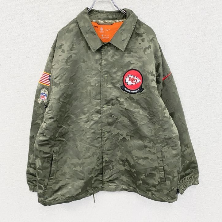 古着 NIKE ナイキ コーチジャケット デジカモ カーキ 2XLサイズ