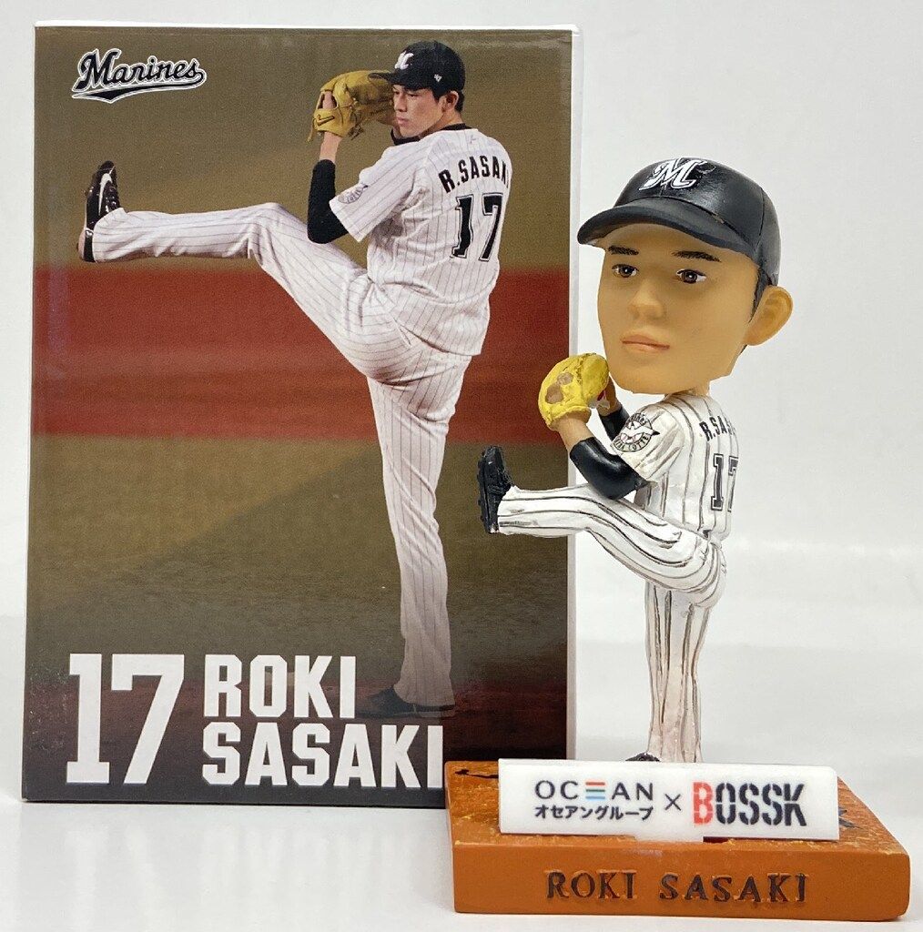 千葉ロッテマリーンズ　佐々木朗希　ボブルヘッド人形　未使用2点セット 千葉ロッテマリーンズ 佐々木朗希 ボブルヘッド人形 未使用2点セット