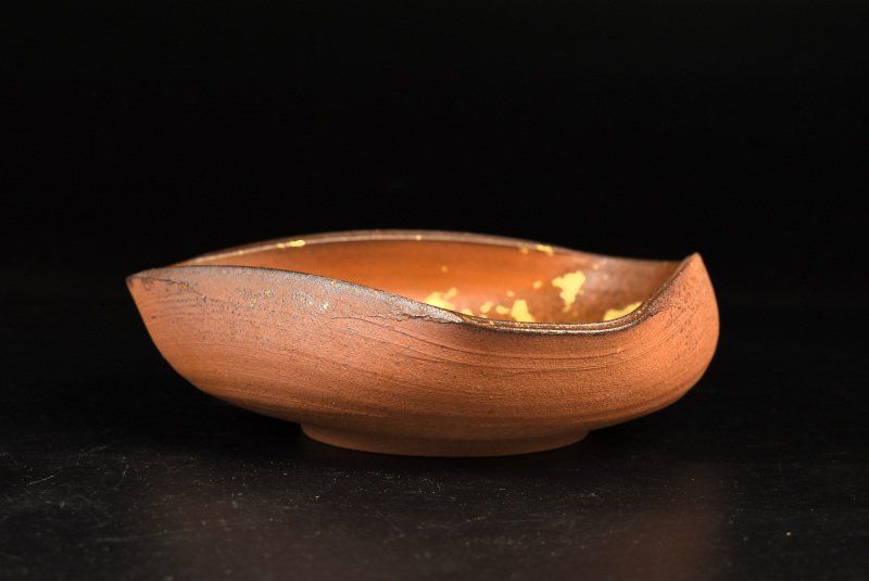 蔵A2591d】金彩 扁形向付 小附 十客 在銘有 - メルカリ