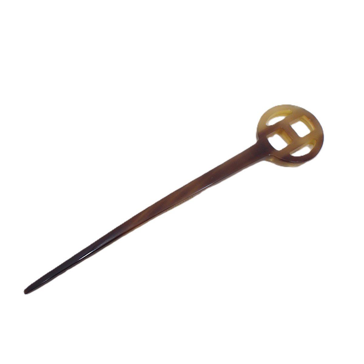 HERMES エルメス バッファローホーン かんざし ベージュ×ブラウン系 いおき質店