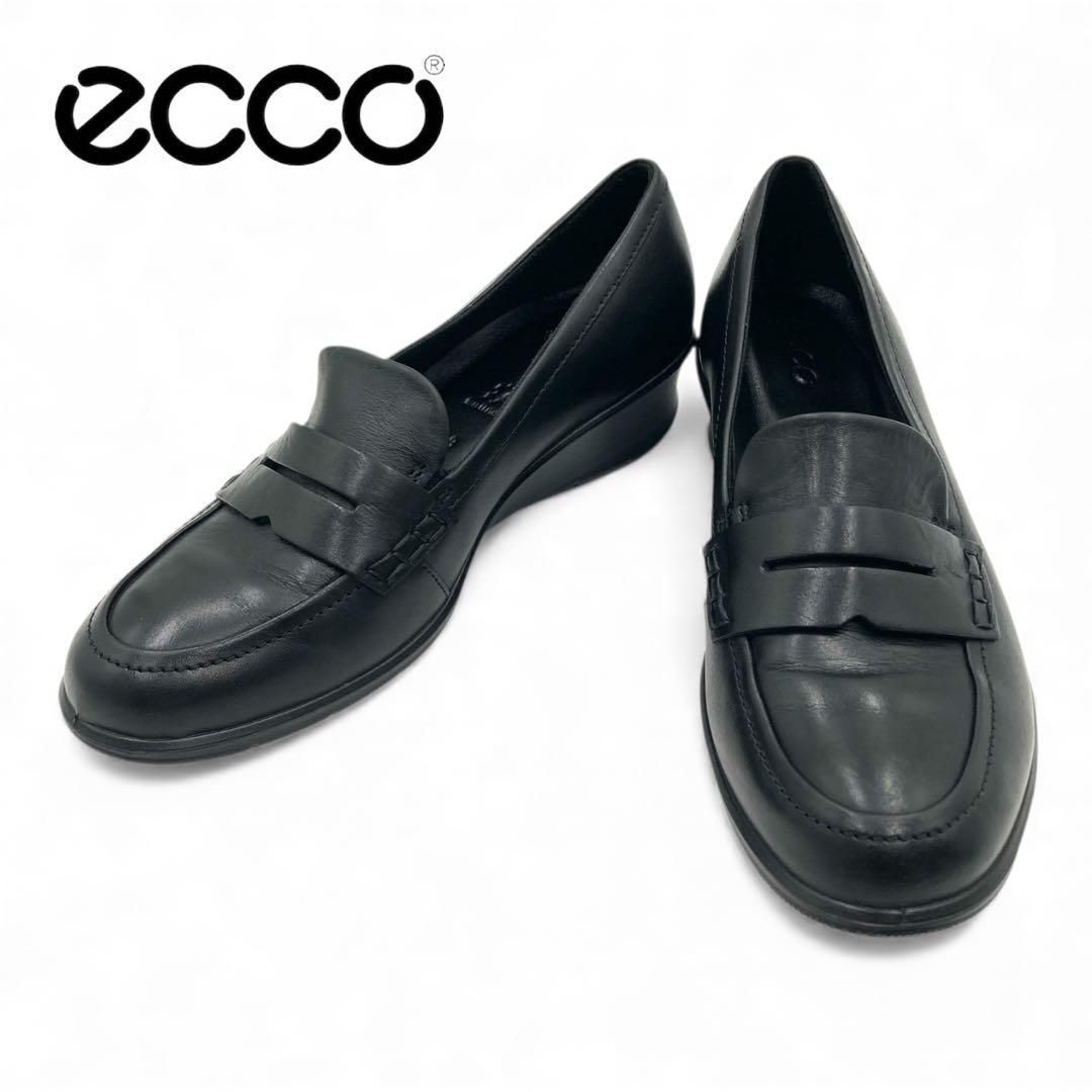 ecco エコー ローファー 24 cm ブラック レディース レザー