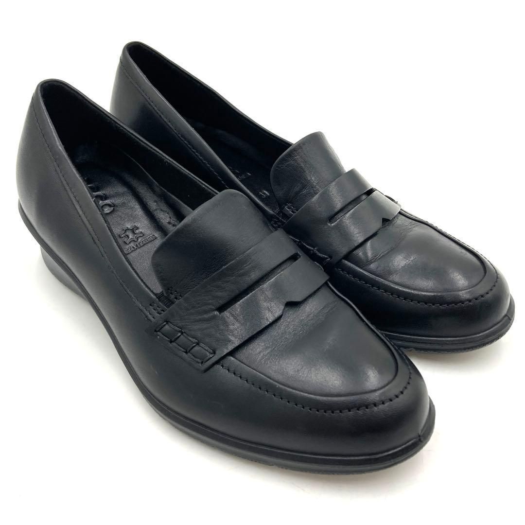 ecco エコー ローファー 24 cm ブラック レディース レザー