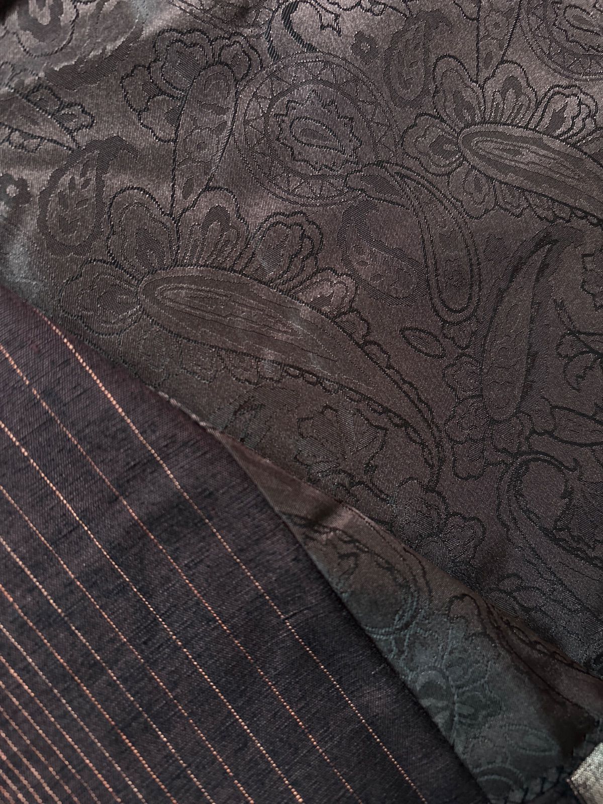  大人素敵 紬ロングコート 道中着 裄68 羽織 着物 浴衣