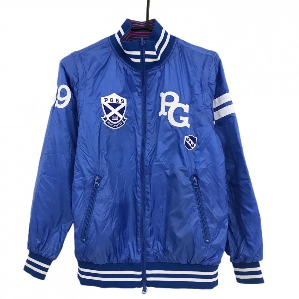 パーリーゲイツ 4WAY中綿リバーシブルジャケット ブルー×白 裏ピンク袖着脱可 PERTEX レディース 0 S ゴルフウェア PEARLY GATES