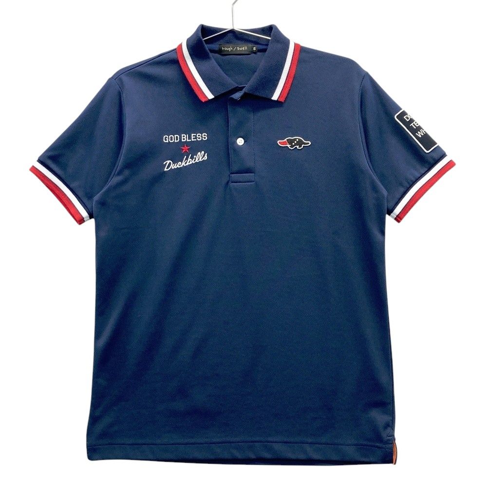 サイズ：S ROUGH&SWELL ラフアンドスウェル 半袖ポロシャツ ネイビー系