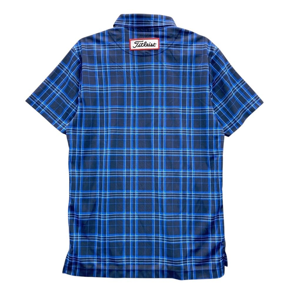 サイズ：L TITLEIST タイトリスト 半袖ポロシャツ チェック柄 ネイビー