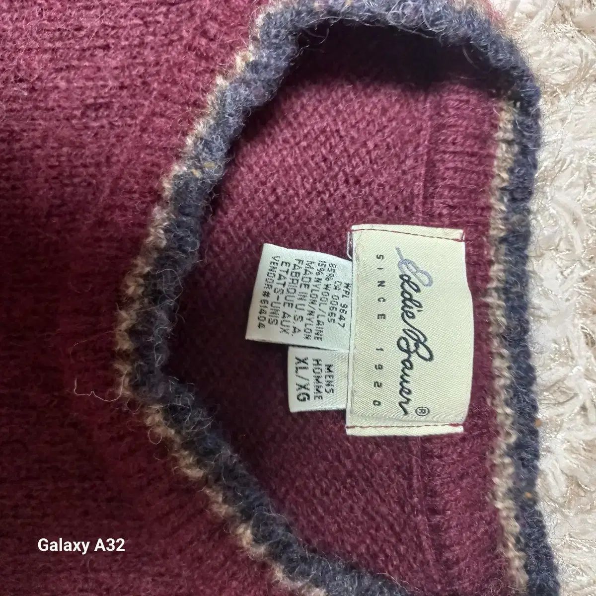 EDDIE BAUER エディー バウアー バーガンディ ウール ニット セーター XL