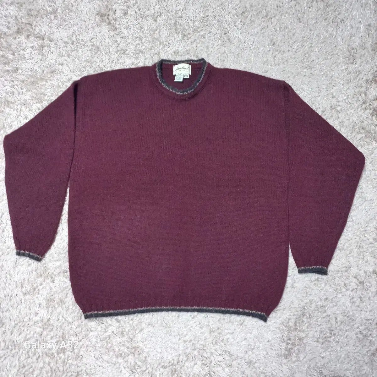 EDDIE BAUER エディー バウアー バーガンディ ウール ニット セーター XL
