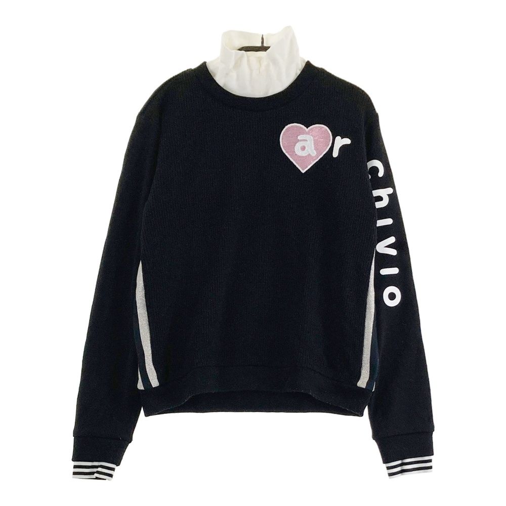 サイズ 38 ARCHIVIO アルチビオ 裏地付きニットセーター 蓄熱 ブラック系 240101562636 ゴルフウェア レディース ストスト