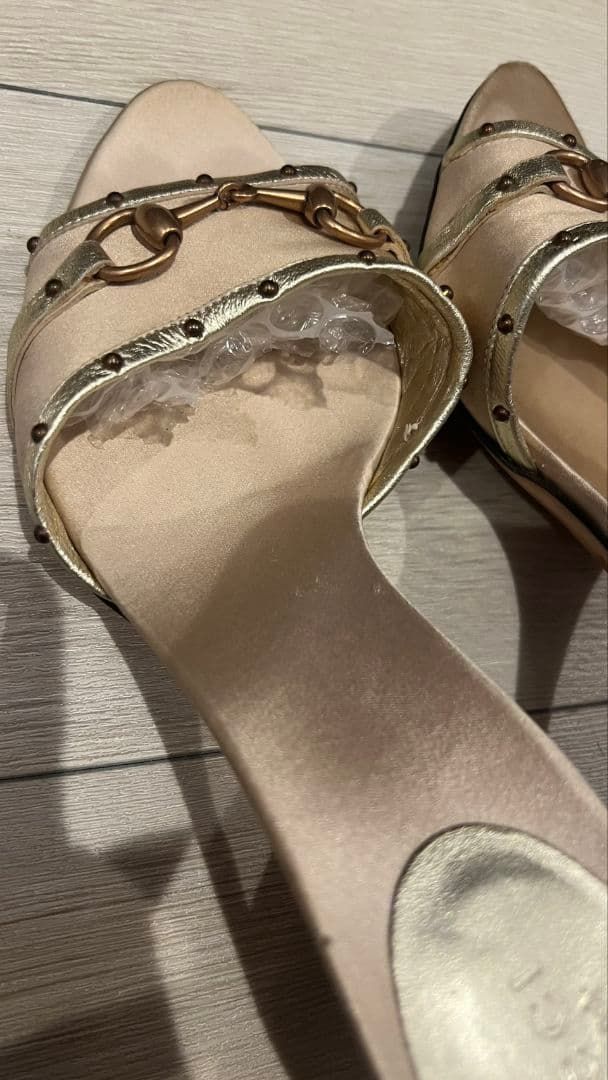 GUCCI ミュール サンダル ゴールド金具 グッチ レディース 23.5cm