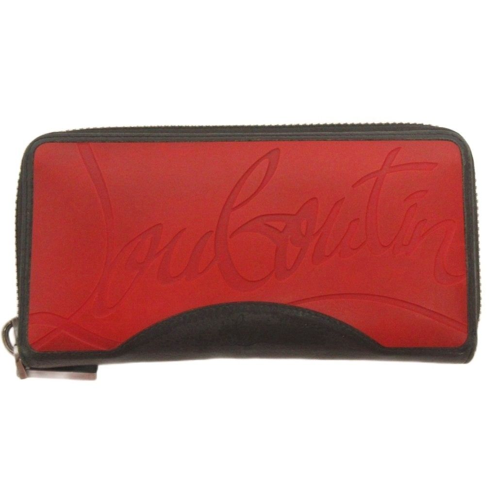 クリスチャンルブタン Christian louboutin パネトーネ ジップアラウンド ロングウォレット 長財布 レッド ブラック