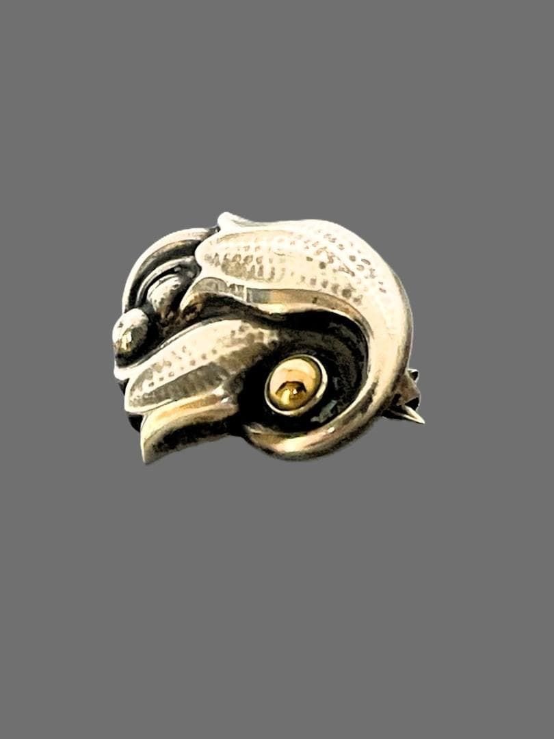 Georg Jensen ブローチ フラワーモチーフ 刻印100 デンマーク コサージュ