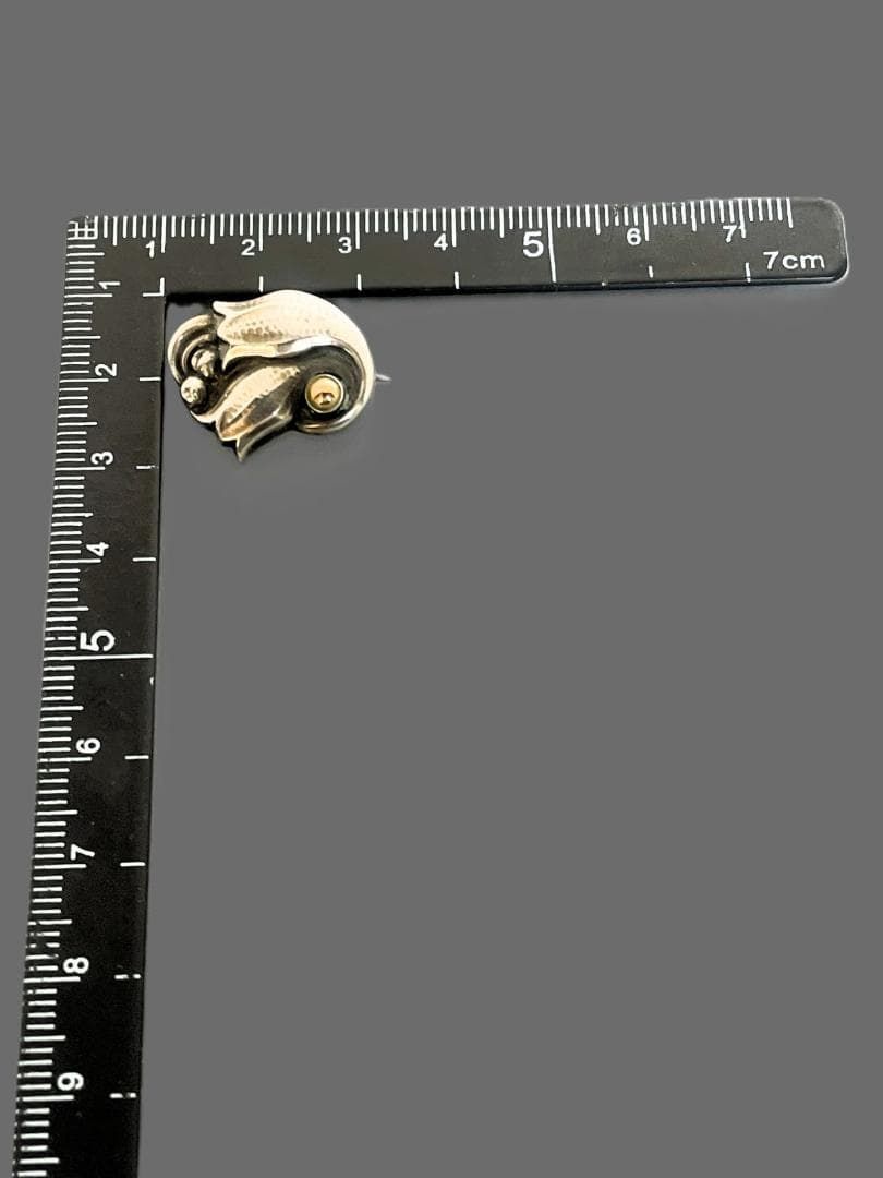  Georg Jensen ブローチ フラワーモチーフ 刻印100 デンマーク コサージュ ブローチ コサージュ アクセサリー