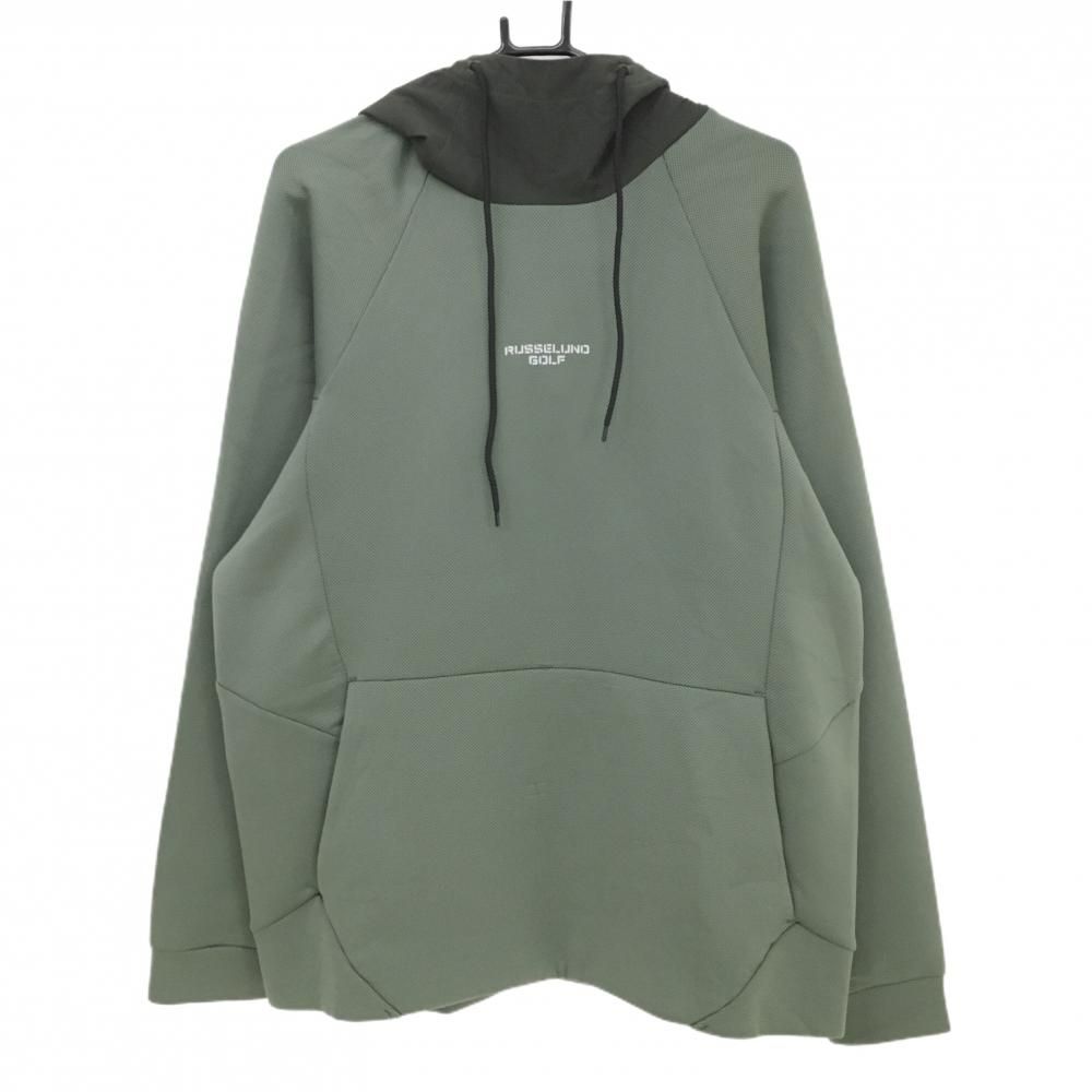 ラッセルノ パーカー カーキ 地模様 ルチャマスク トレーナー メンズ 6 XL ゴルフウェア RUSSELUNO