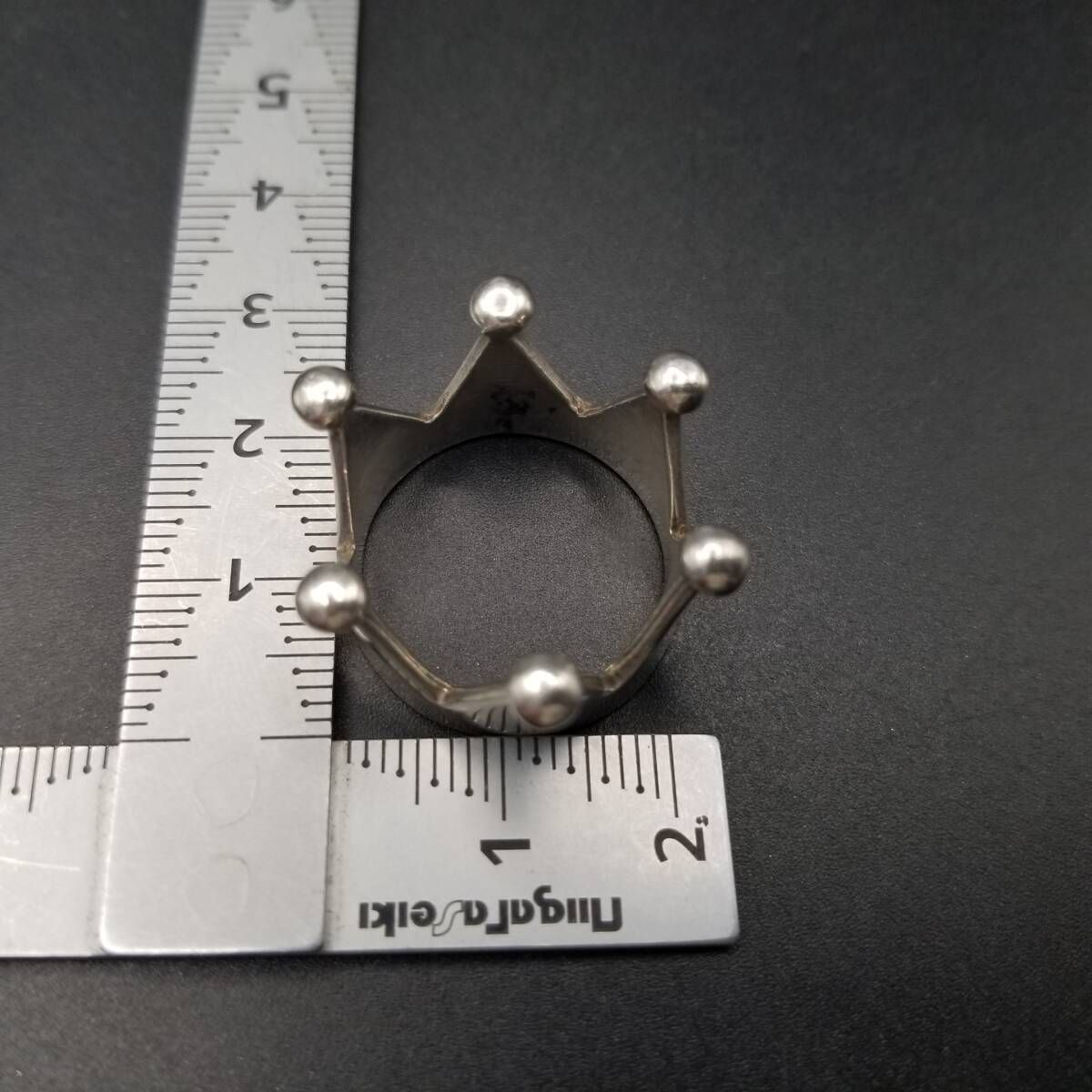  王冠 Crown 立体彫刻 925 シルバー ヴィンテージ リング 銀 指輪 大ぶり 存在感 トゲトゲ ユニーク 個性派ジュエリー R 16 V リング 指輪 アクセサリー