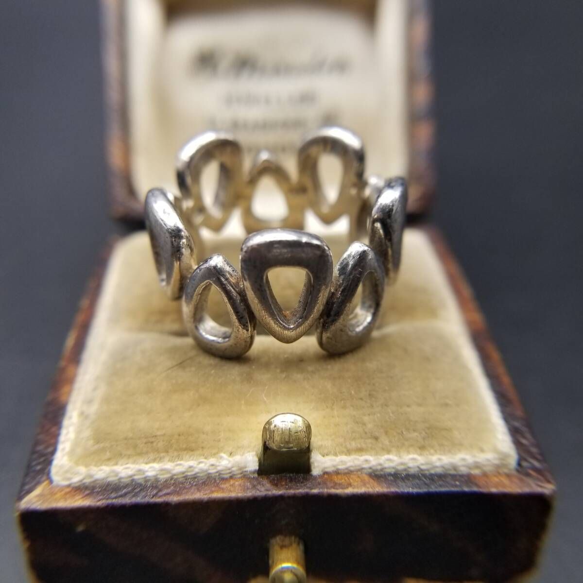 Fossil モダニスト 穴あき オープンワーク 925 シルバー ヴィンテージ リング 銀 指輪 大ぶり 存在感 ユニーク 個性派ジュエリー R16-V