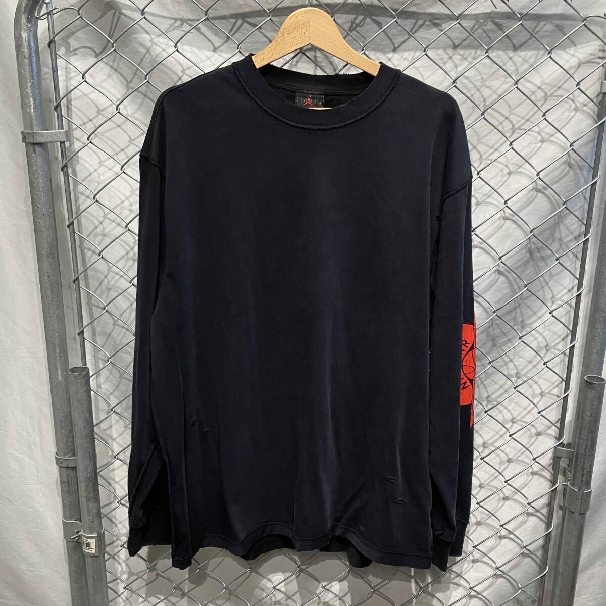 NIKE JORDAN IB3134-010ダメージ加工 長袖Tシャツ Lサイズ ナイキ ジョーダン 