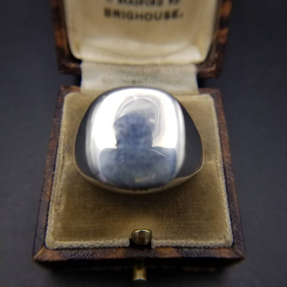 大ぶり シンプル 装飾なし 925 シルバー ヴィンテージ シグネット リング スクエア 銀 指輪 重厚感 バイカーリングにも R 16 W