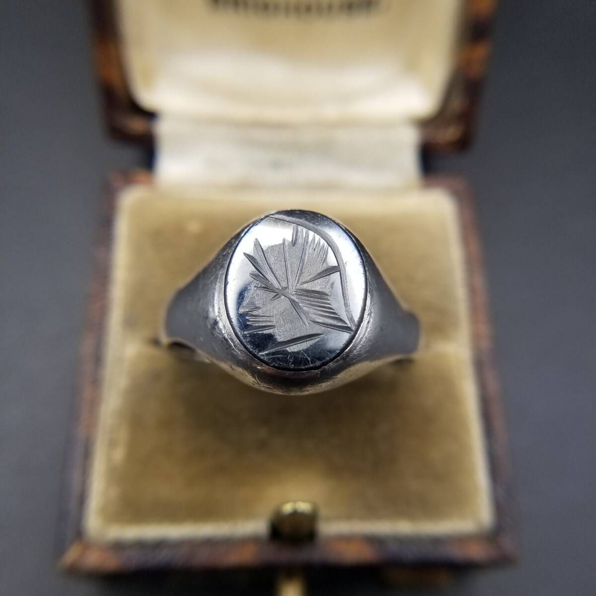 Henry Griffith - Sons社製 英国 ヴィンテージ ローマン騎士 インタリオ 925 シルバー シグネット リング 銀 指輪 ヘマタイト 彫刻 R16-W