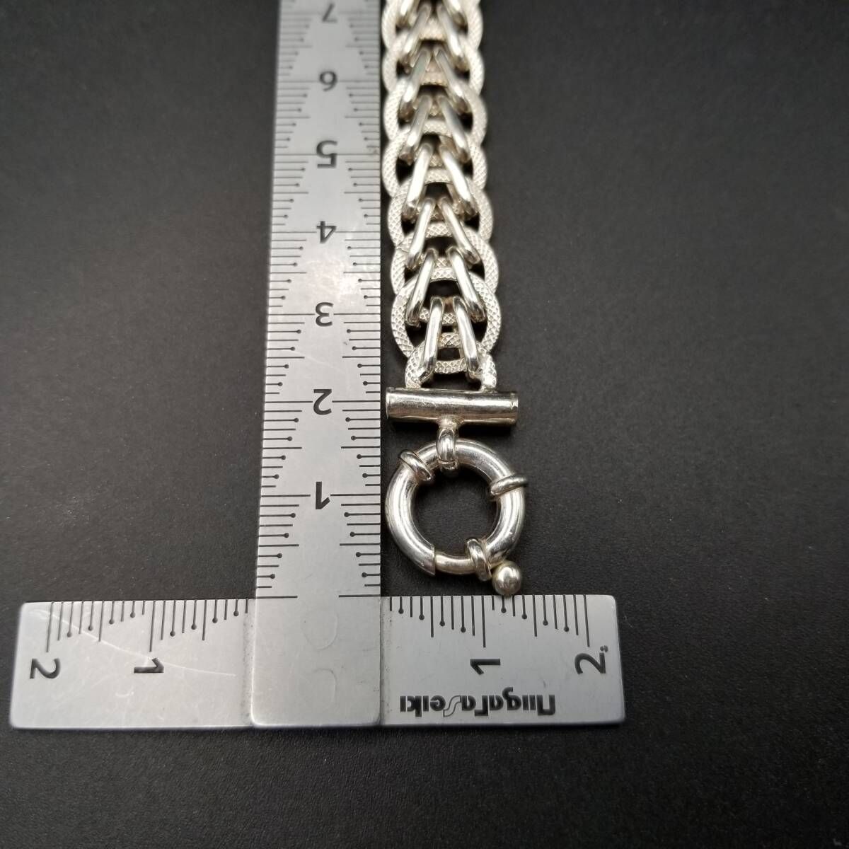 フラット ターラント ビザンチンチェーン 925 シルバー ブレスレット 銀 スタイリッシュ 幅広 存在感 Sheffield Convention マーク R16-X WWW_SMP1DAWEKUDUS_SCH_ID