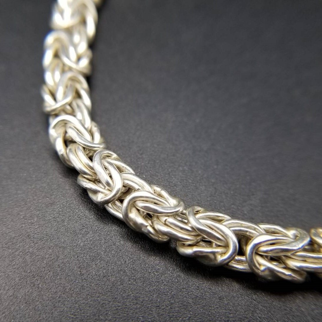 2007年 Milor イタリア製 ビザンチンチェーン 925 シルバー ブレスレット 銀 スタイリッシュ 存在感 Birmingham ホールマーク R16-X