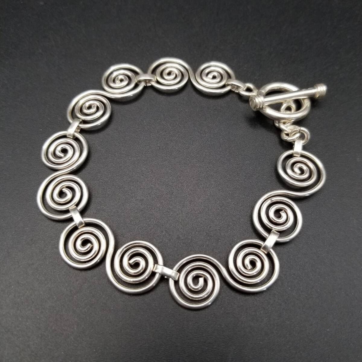 CII メキシコ 925 シルバー 渦巻チェーン ブレスレット 銀 スタイリッシュ 存在感 Birmingham ホールマーク ユニセックス R16-X